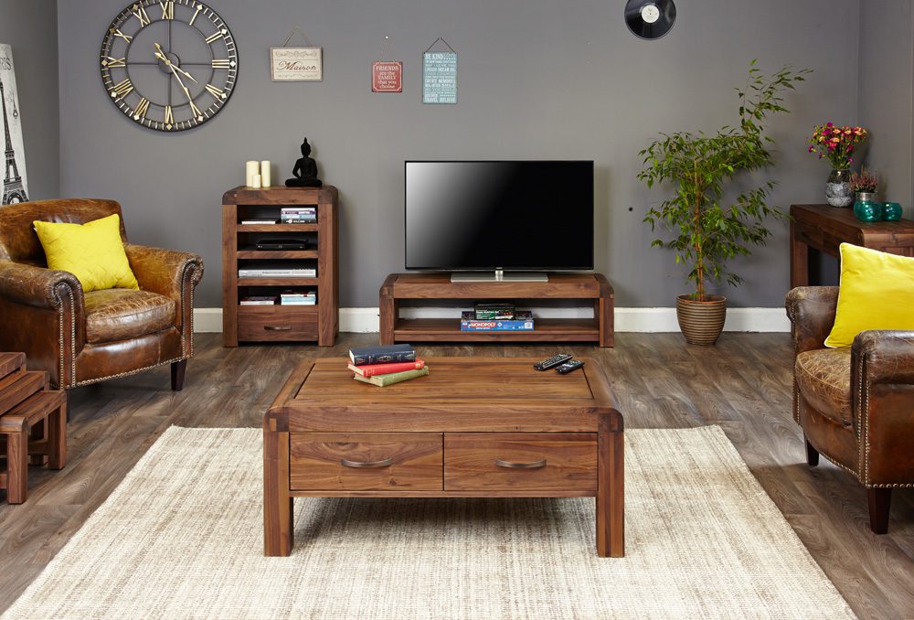 Shiro Walnut Low TV Cabinet