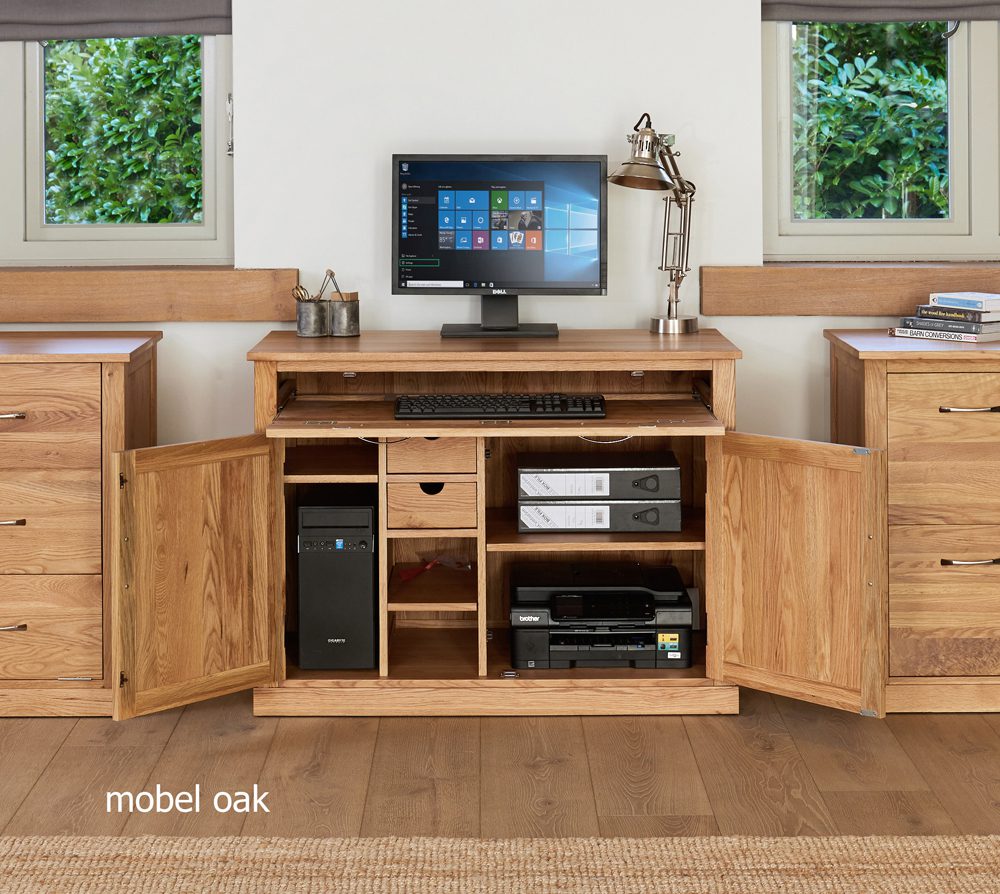 Mobel Oak Hidden Home Office