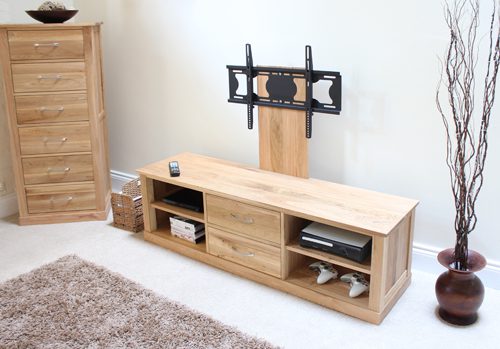 Mobel Oak Mounted Widescreen Television Cabinet