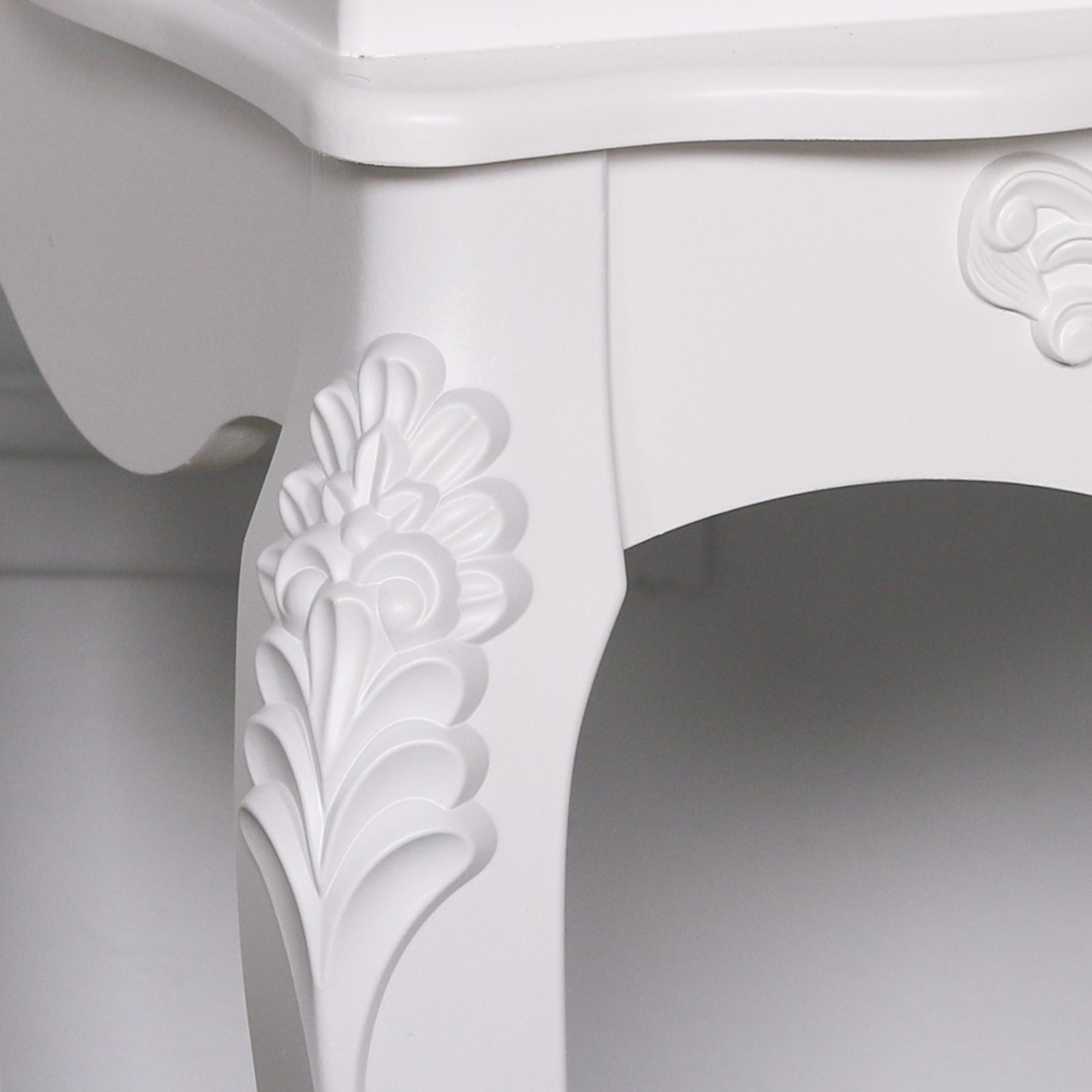 French White 2 Drawer Bedside