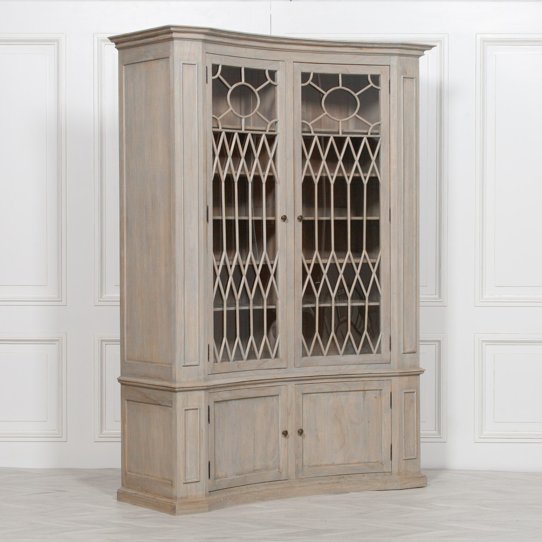 Concave Wooden Display Cabinet