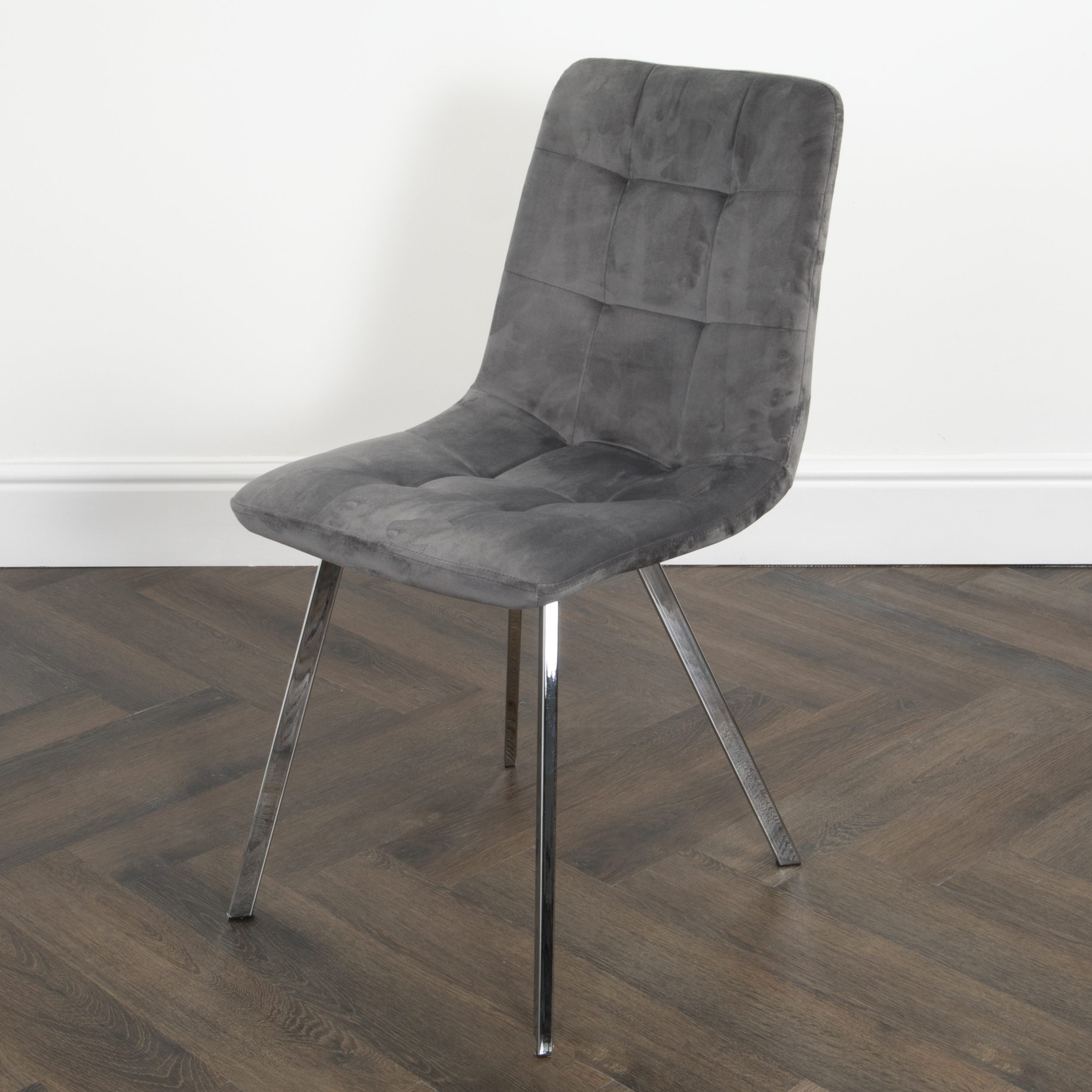 Squared Grey Dining Chair (set of 2)