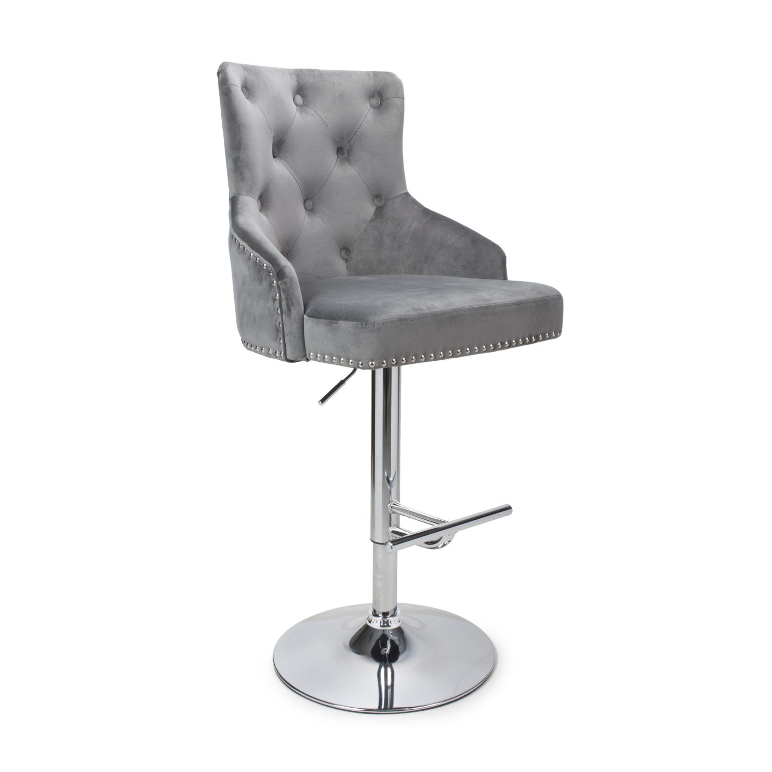 Rocco Brushed Velvet Grey Office Chair