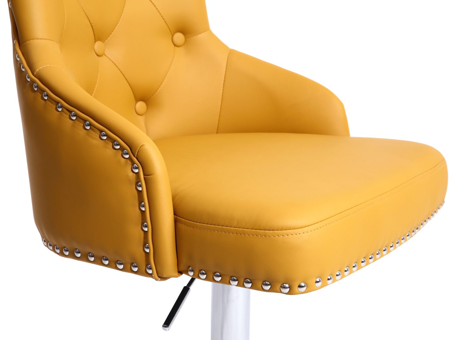 Rocco Leather Effect Yellow Bar Stool