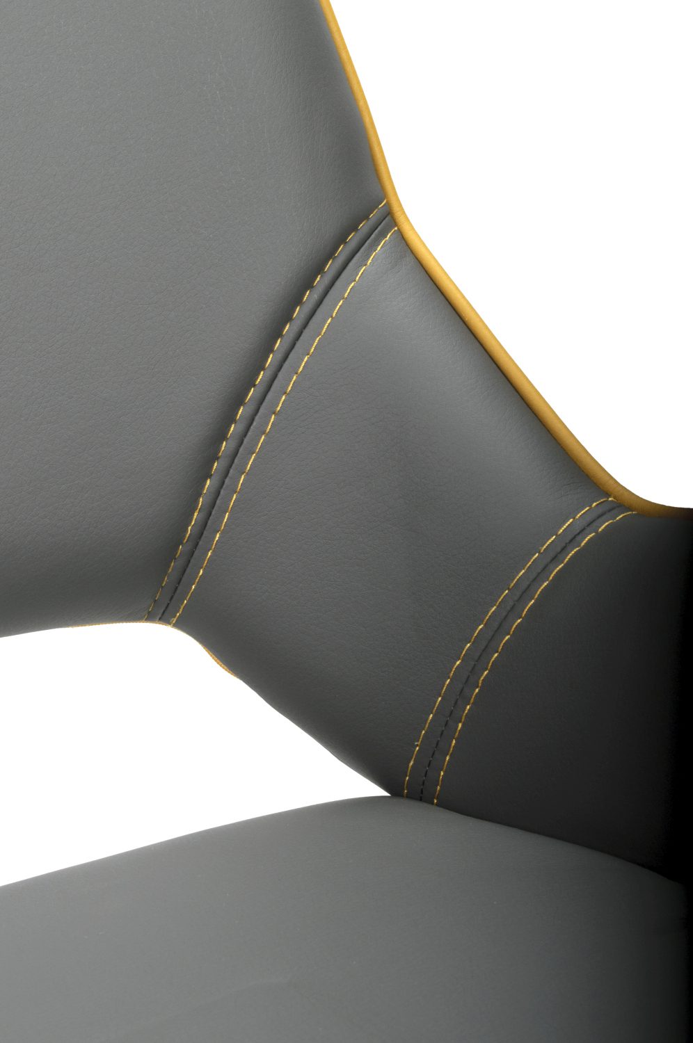 Mako Swivel Leather Effect Yellow Bar Chair