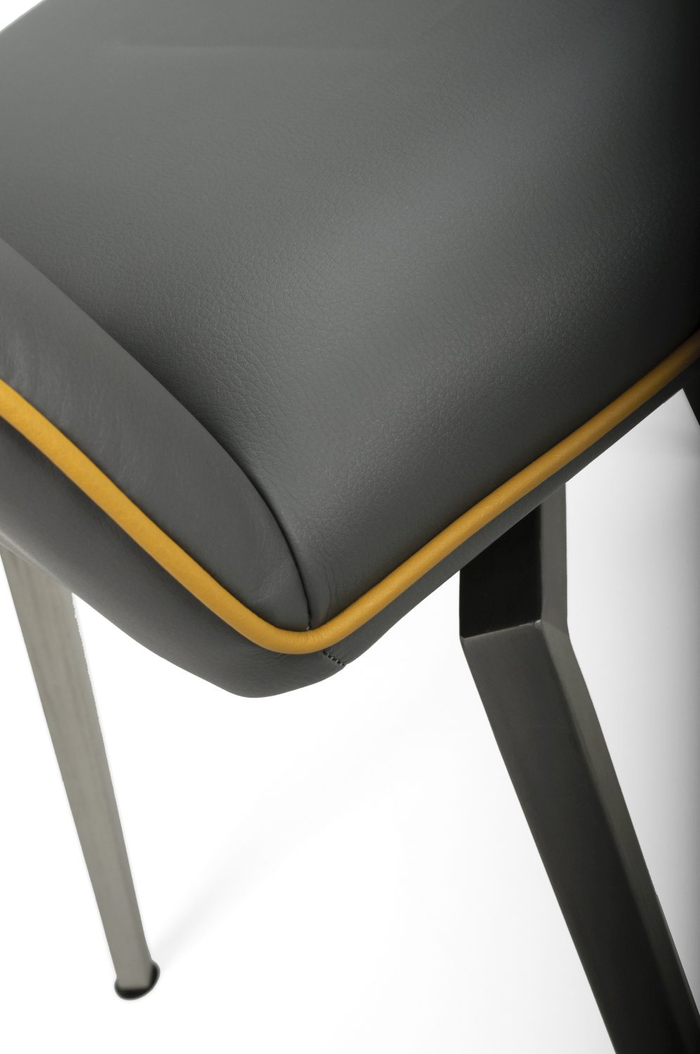 Mako Swivel Leather Effect Yellow Bar Chair