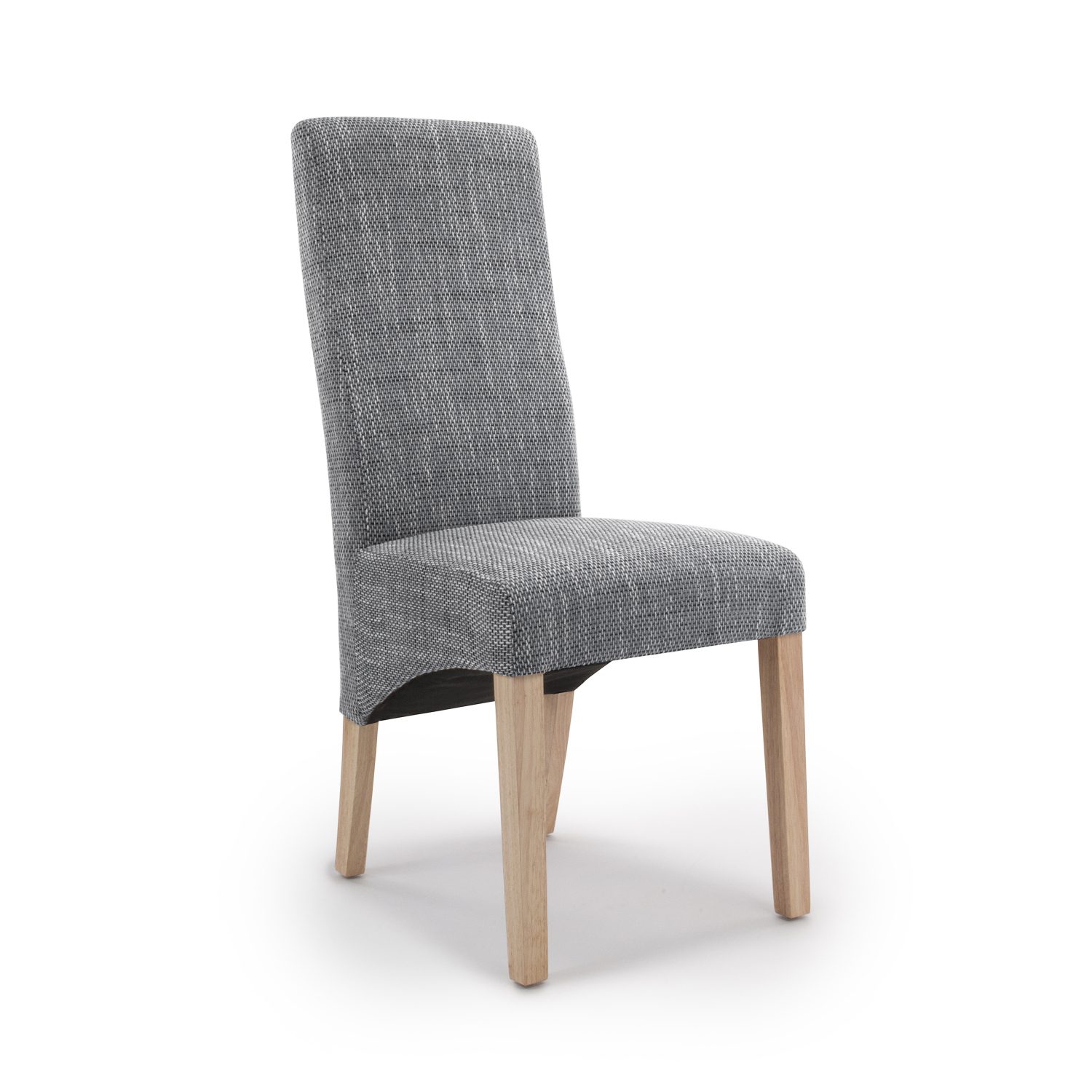 Baxter Wave Back Linen Effect Silver Grey Dining Chair