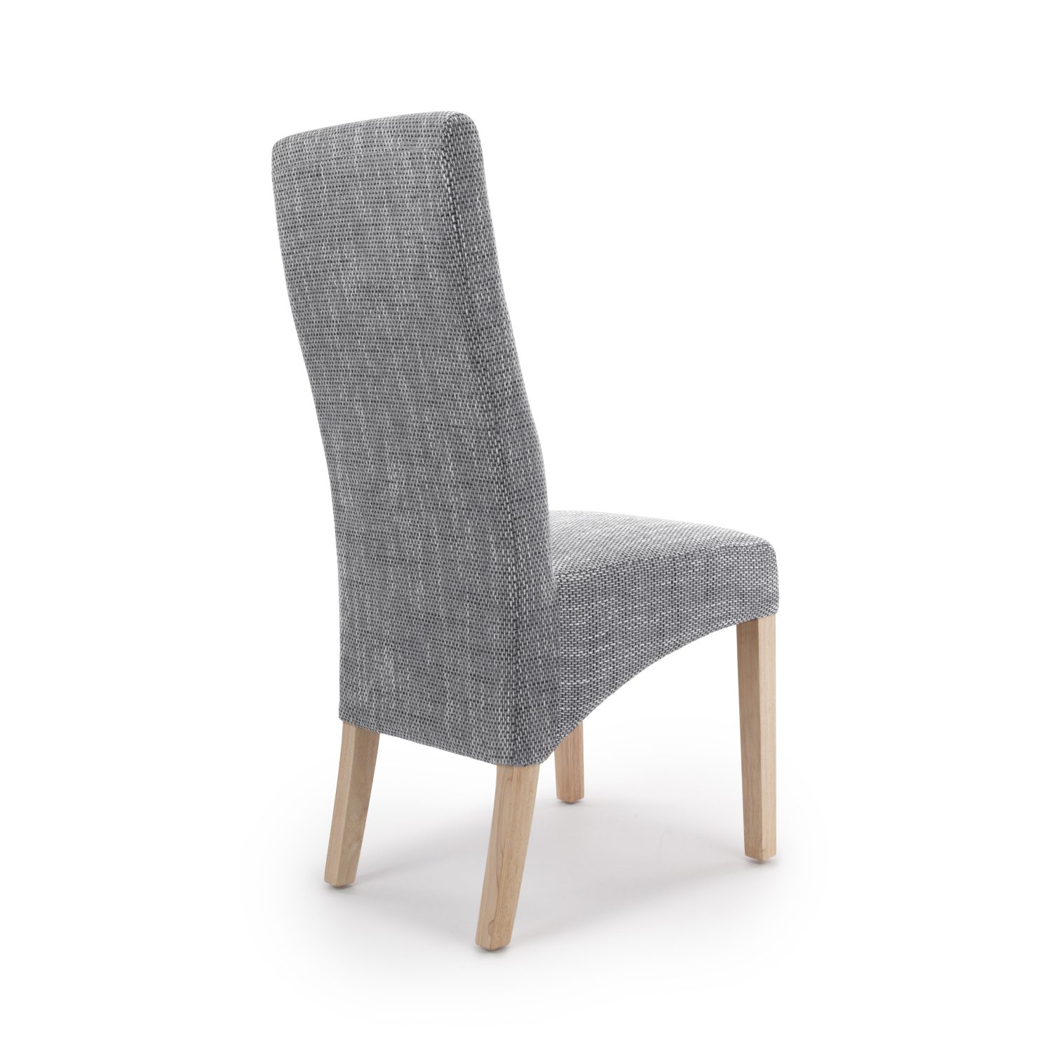 Baxter Wave Back Linen Effect Silver Grey Dining Chair