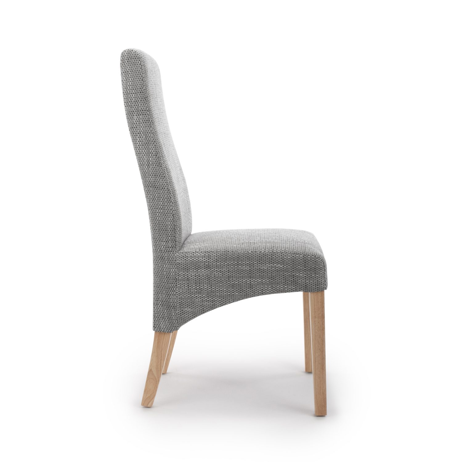 Baxter Wave Back Linen Effect Silver Grey Dining Chair