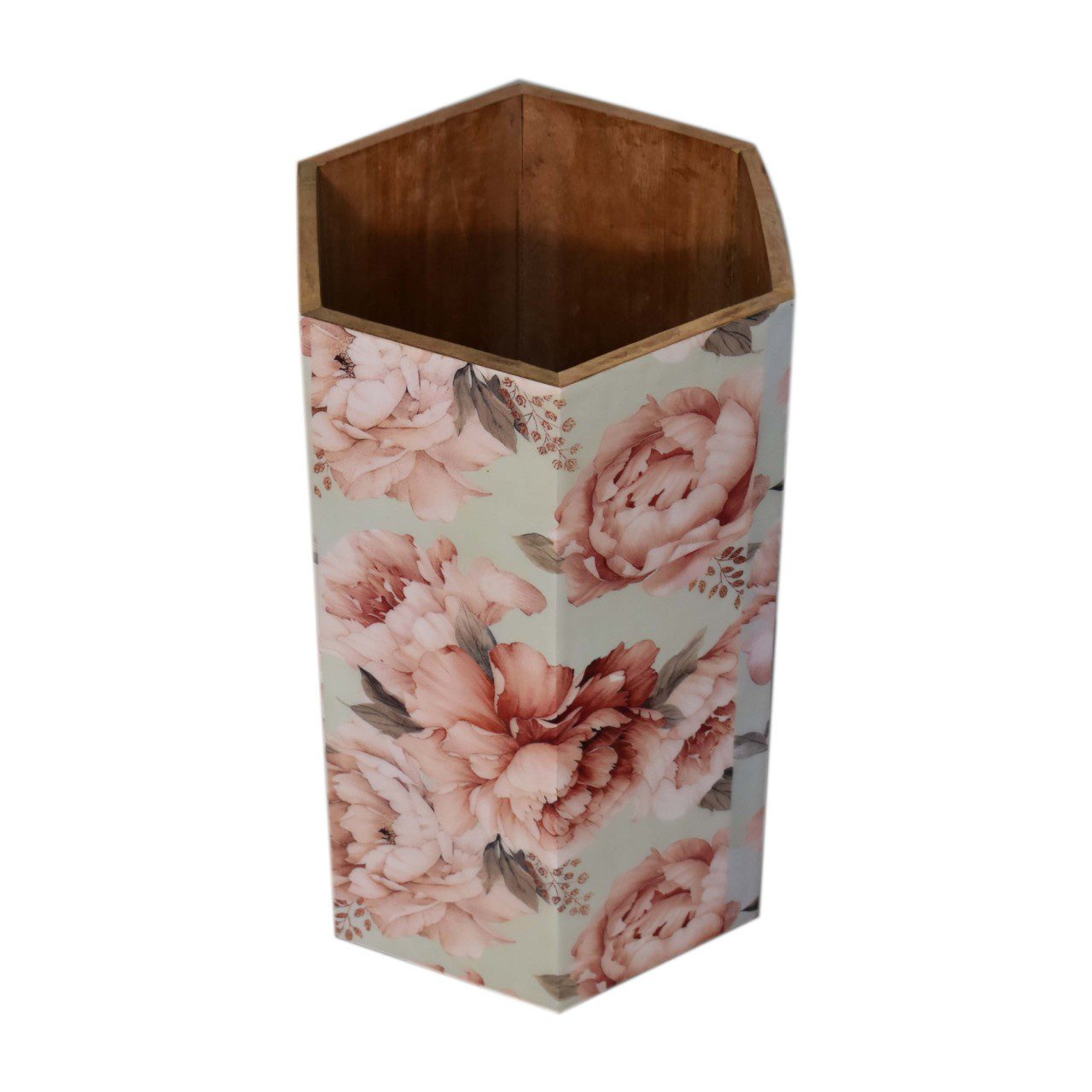 Hexagonal Pink Floral Umbrella Stand