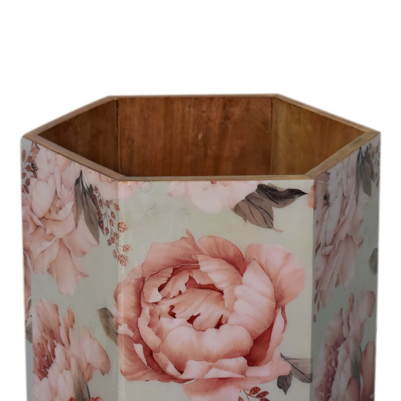 Hexagonal Pink Floral Umbrella Stand