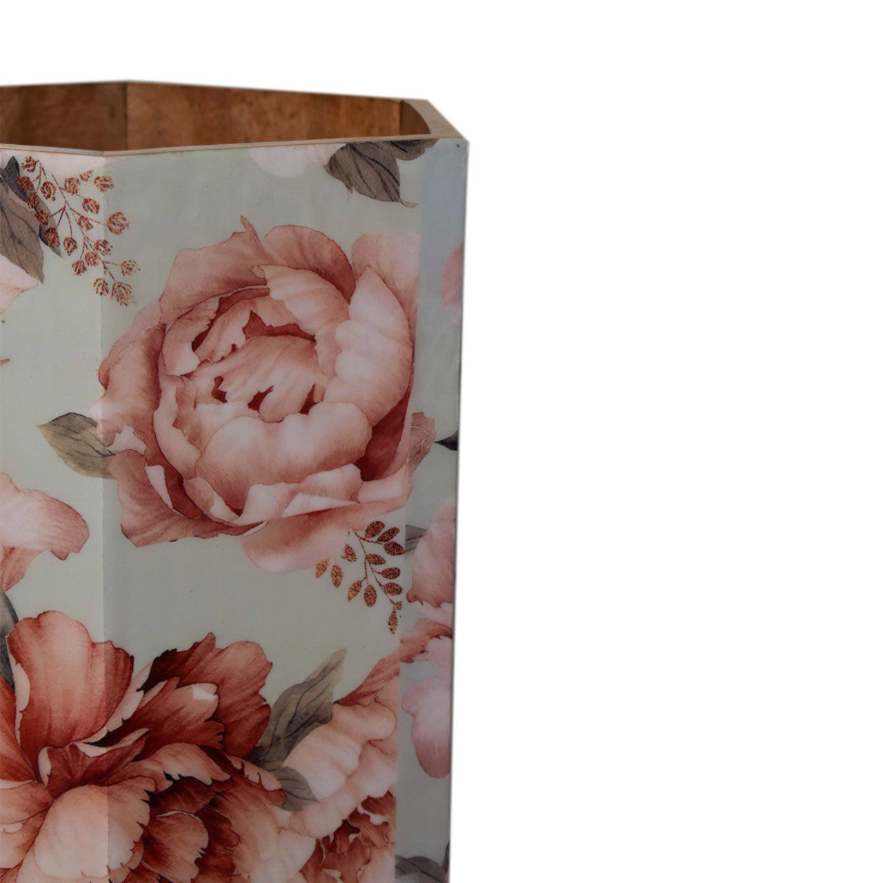 Hexagonal Pink Floral Umbrella Stand