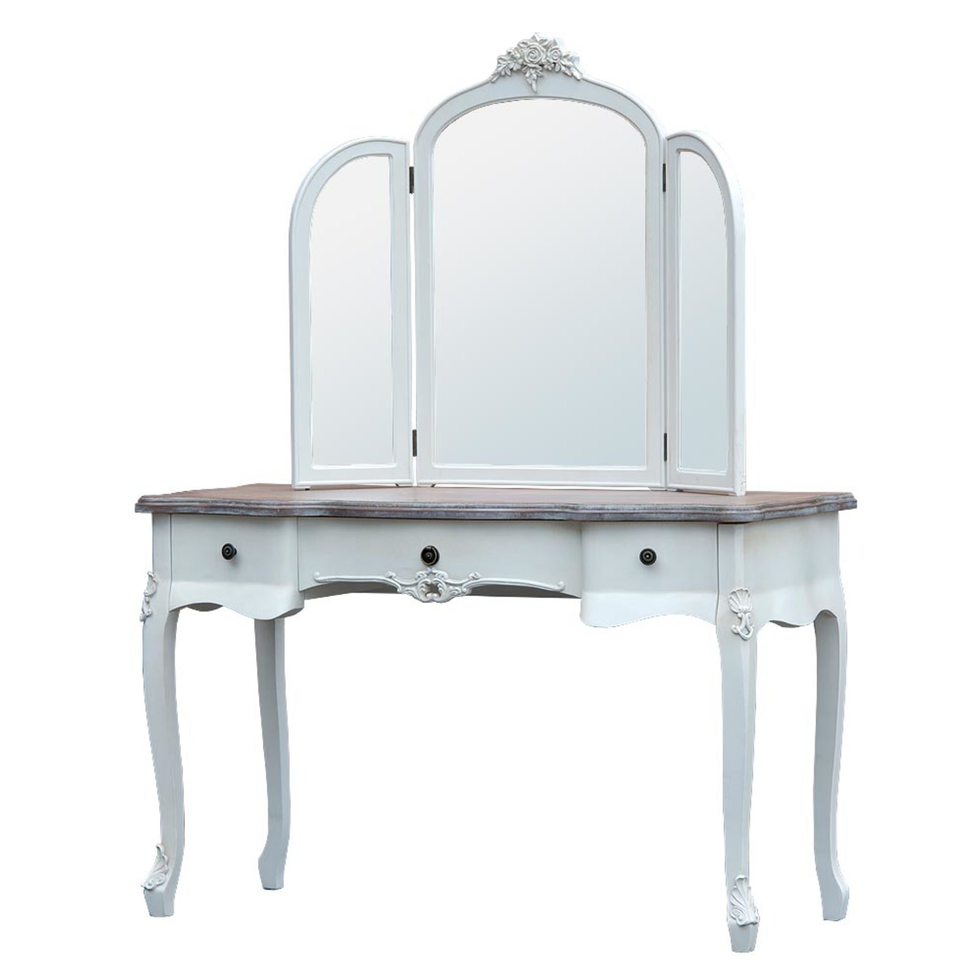 Appleby Dressing Table with Triple Mirror – White