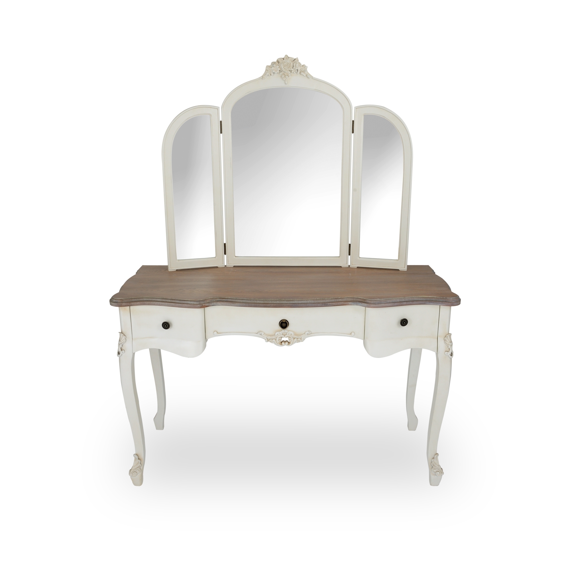 Appleby Dressing Table with Triple Mirror & Stool – White