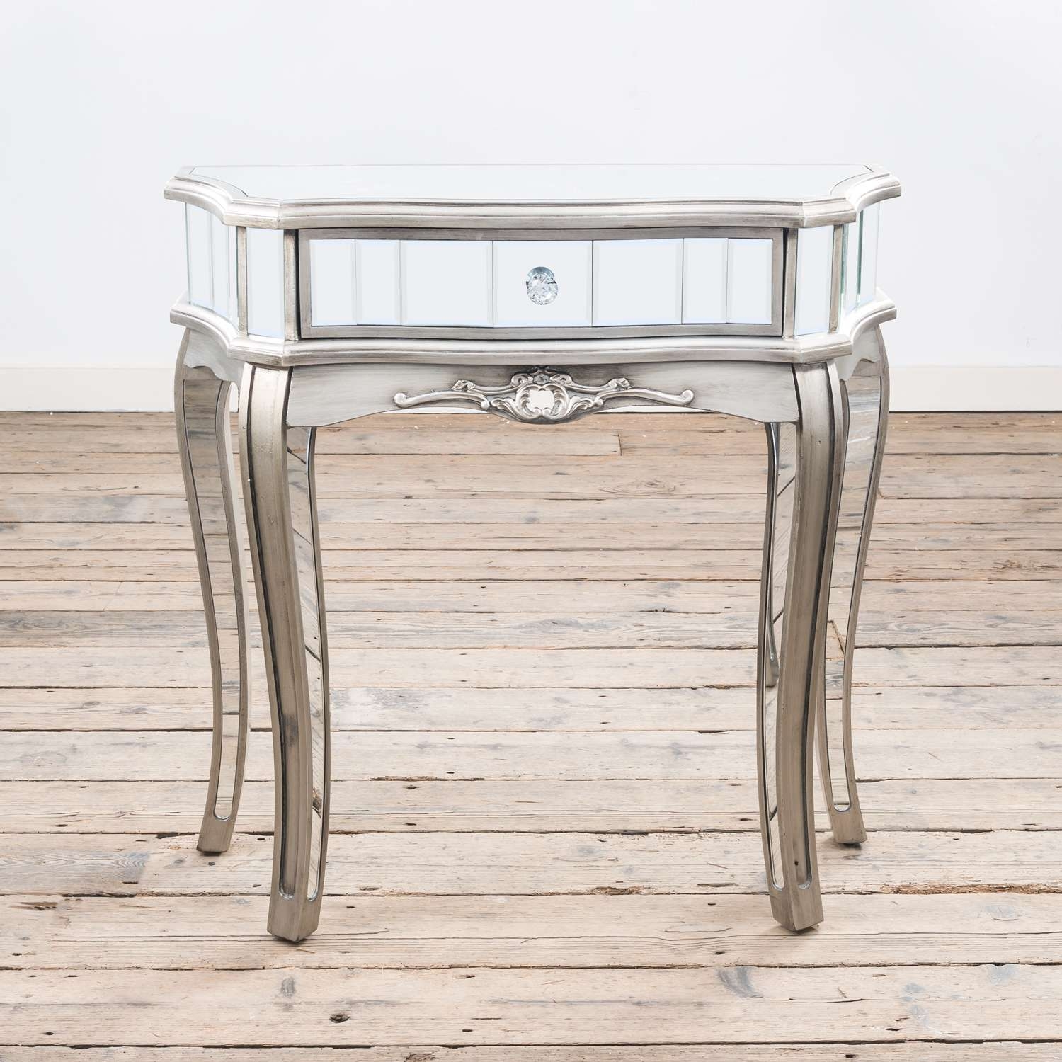 Annabelle Mirrored Dressing Table – Antique Silver