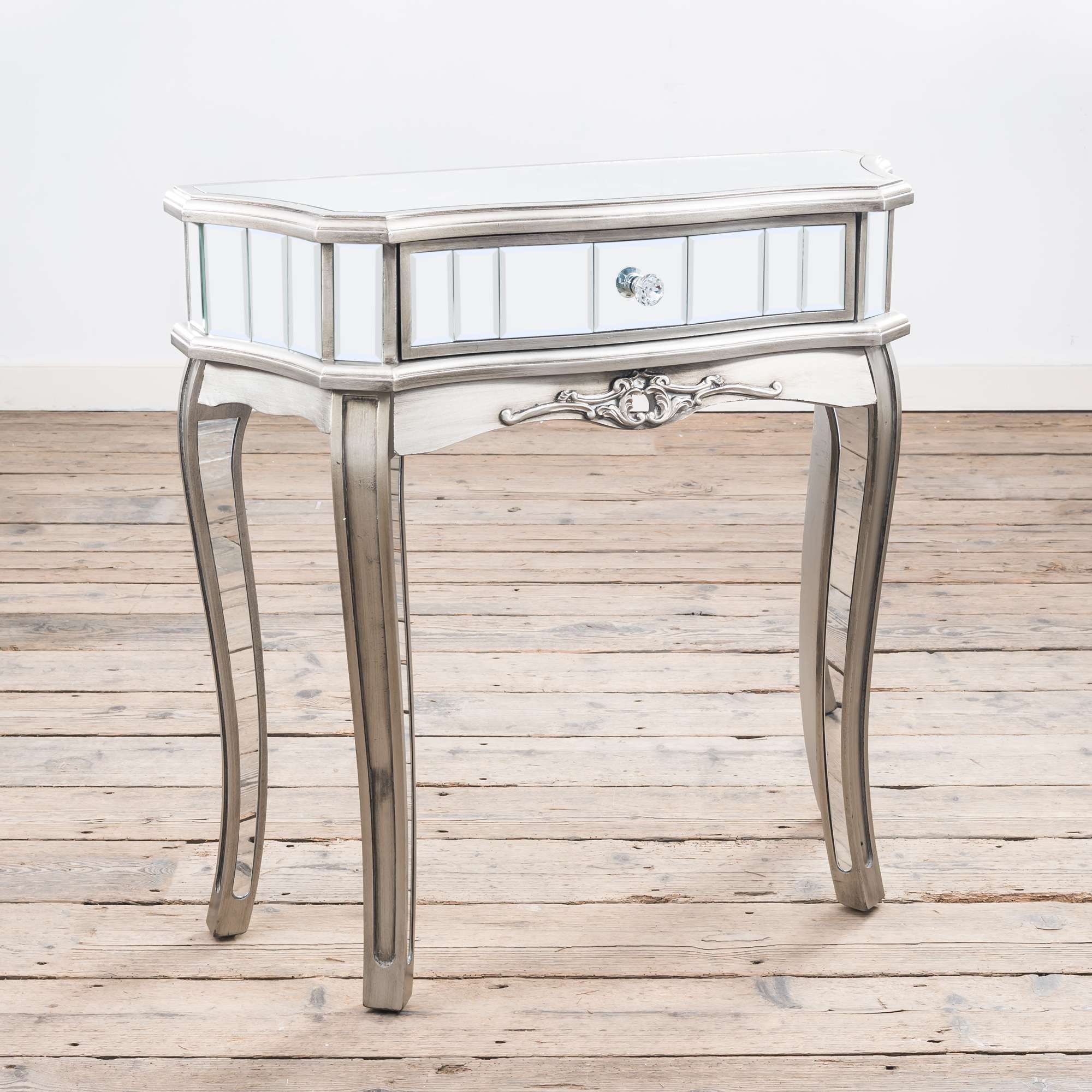 Annabelle Mirrored Dressing Table – Antique Silver