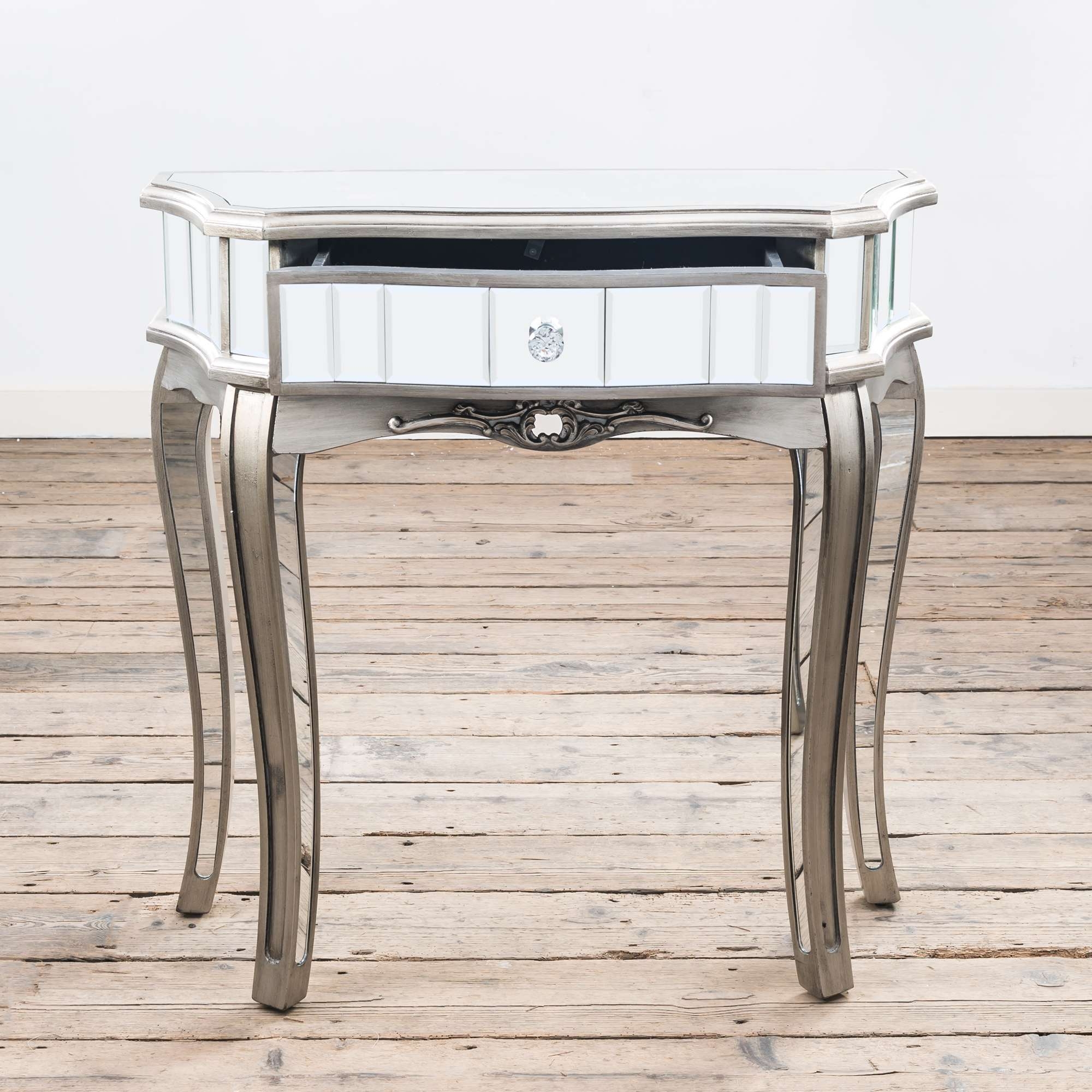 Annabelle Mirrored Dressing Table – Antique Silver