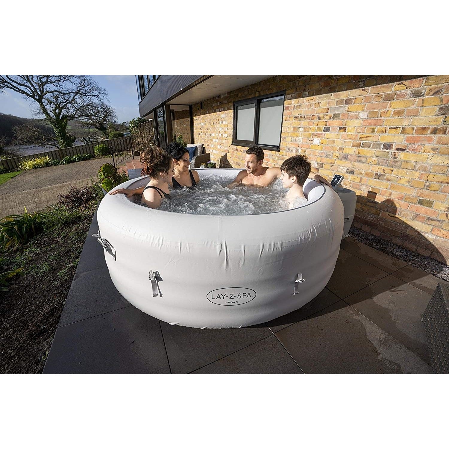 Lay-Z-Spa AirJet Vegas 6 Person Hot Tub in White