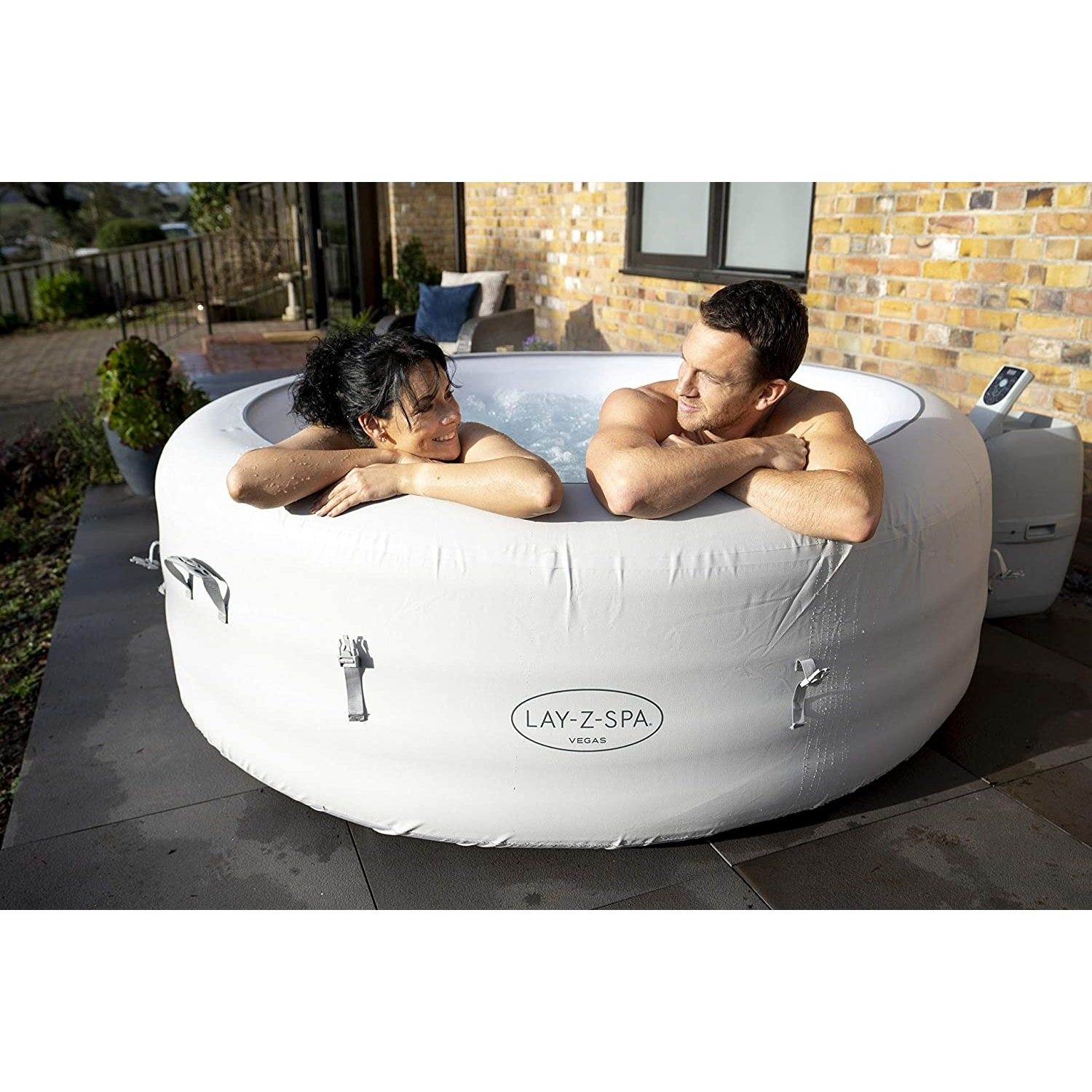 Lay-Z-Spa AirJet Vegas 6 Person Hot Tub in White