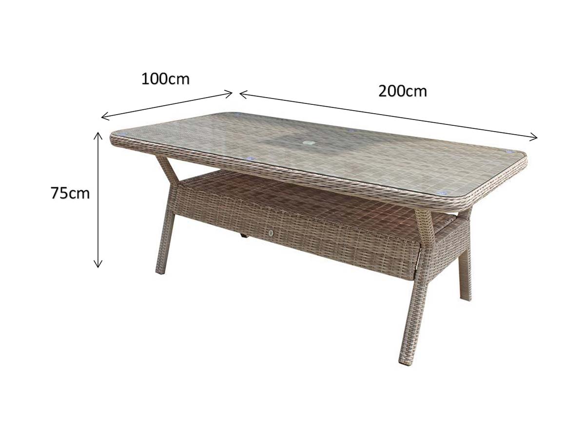 ALEXANDRA 8 Seat Rectangular Dining Set