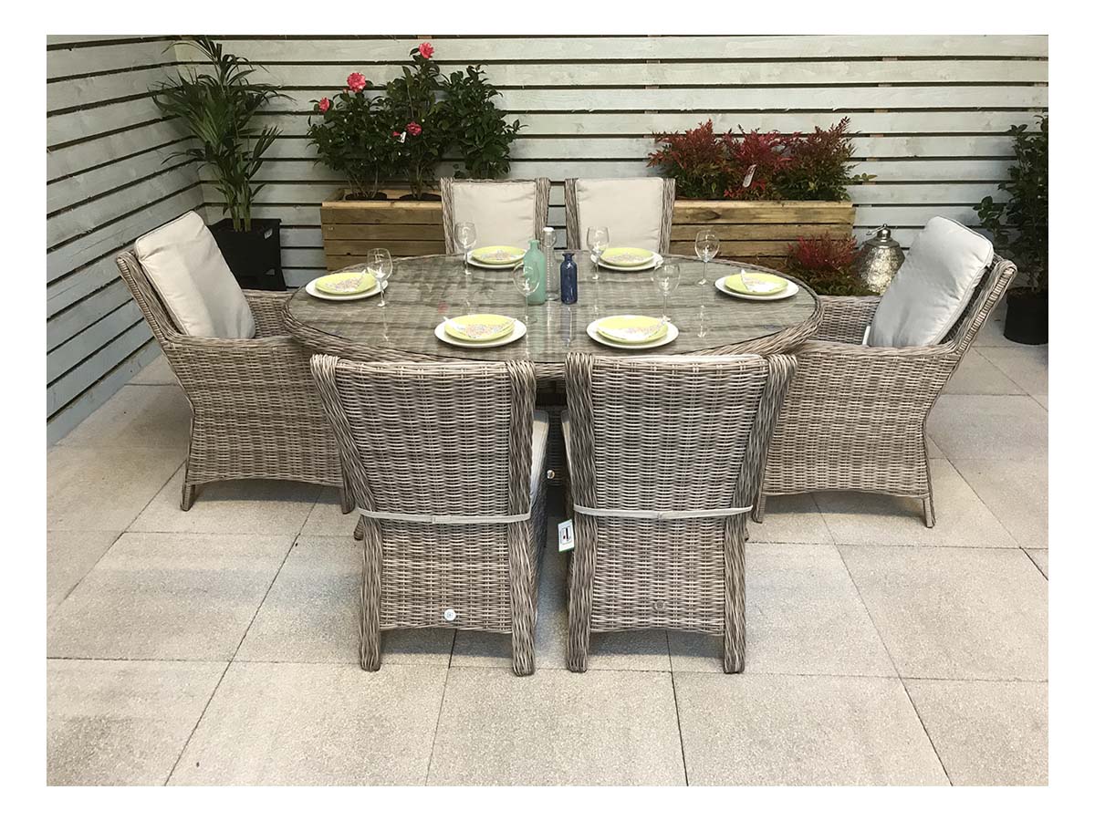 ALEXANDRA 6 Seater Oval Dining Set