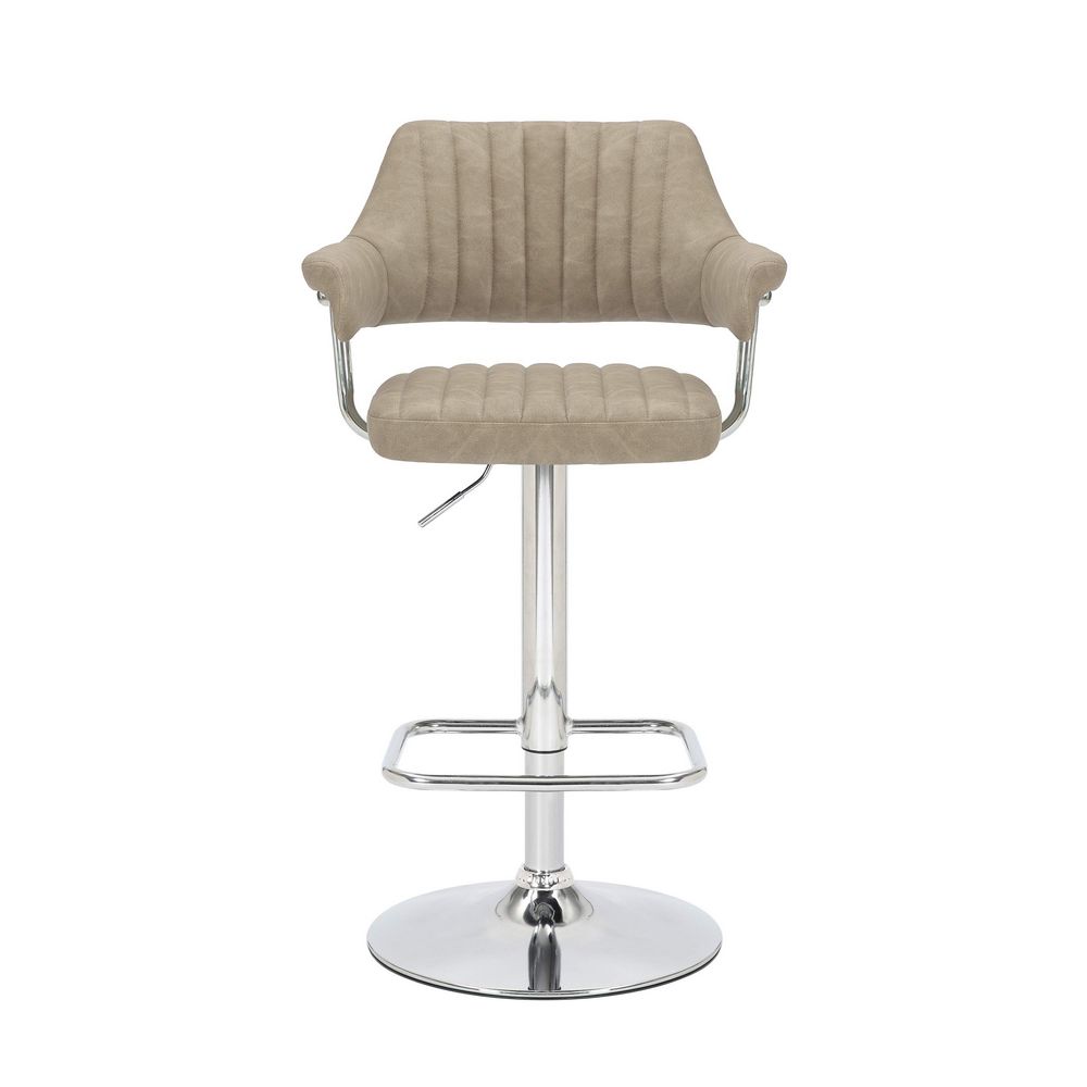 Cortez Leather Effect Mink Bar Stool