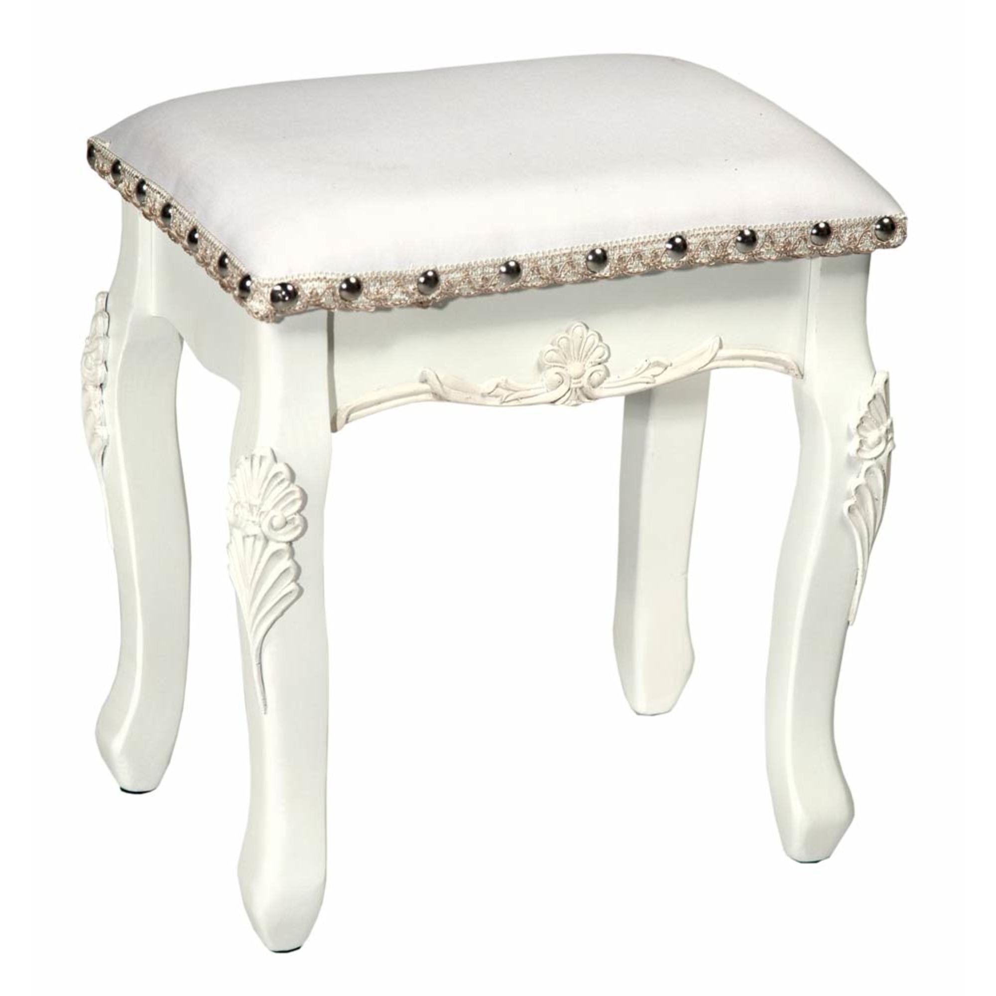 Appleby Dressing Table with Triple Mirror & Stool – White