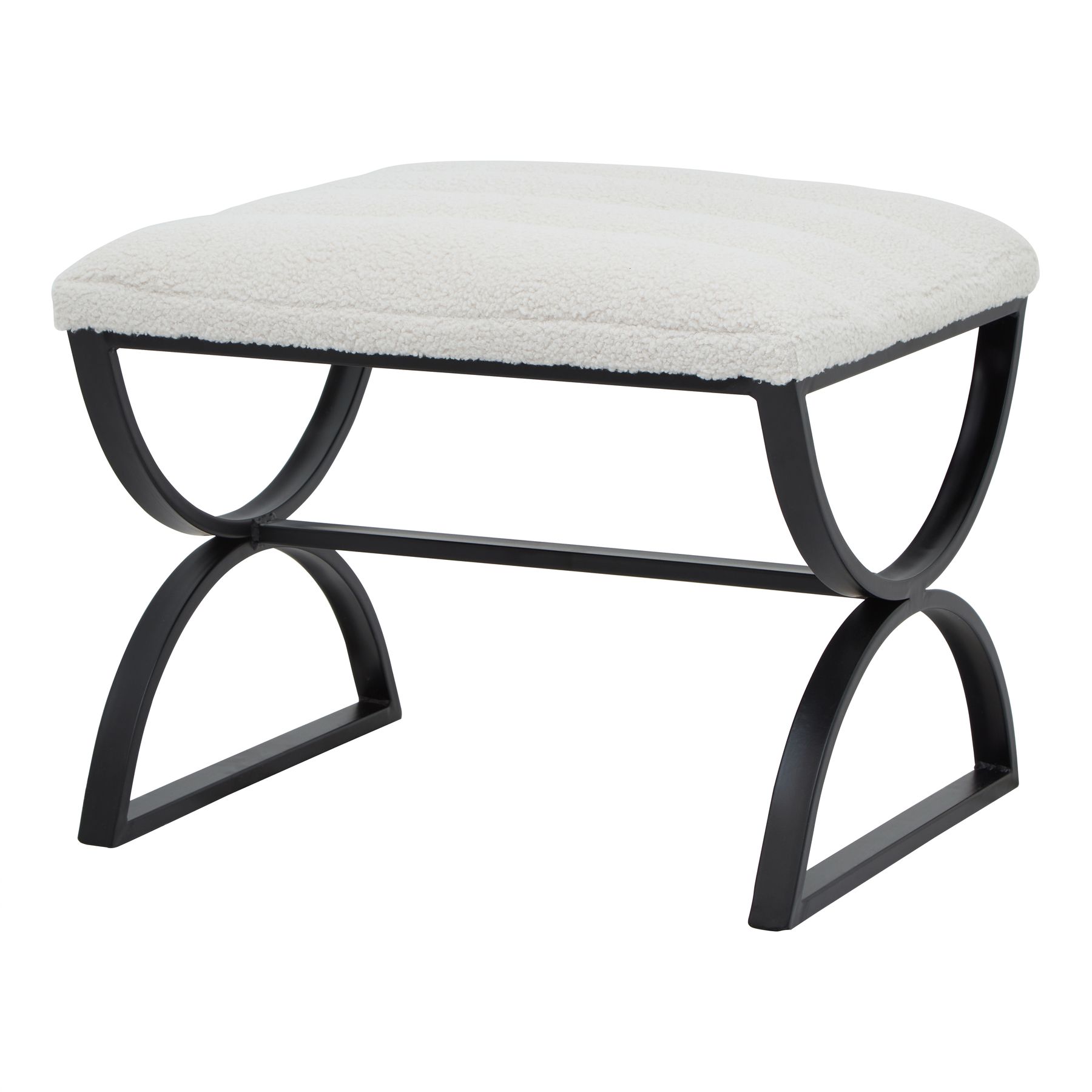 BouclÃ© Ribbed Footstool