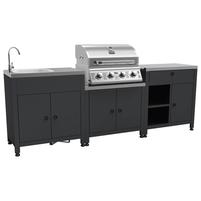 Texas All Star Outdoor Kitchen Modular – 4 Burner Gas BBQ Grill – Stainless Steel