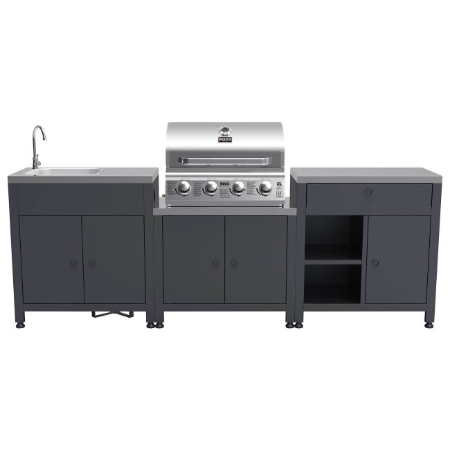 Texas All Star Outdoor Kitchen Modular – 4 Burner Gas BBQ Grill – Stainless Steel