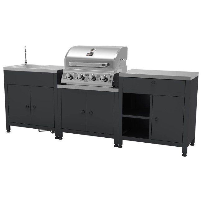 Texas All Star Outdoor Kitchen Modular – 4 Burner Gas BBQ Grill – Stainless Steel